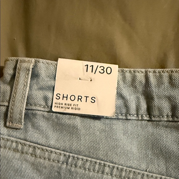 Buckle Flying Angel’s Denim Blue Women's Shorts with Patchwork - Picture 3 of 9